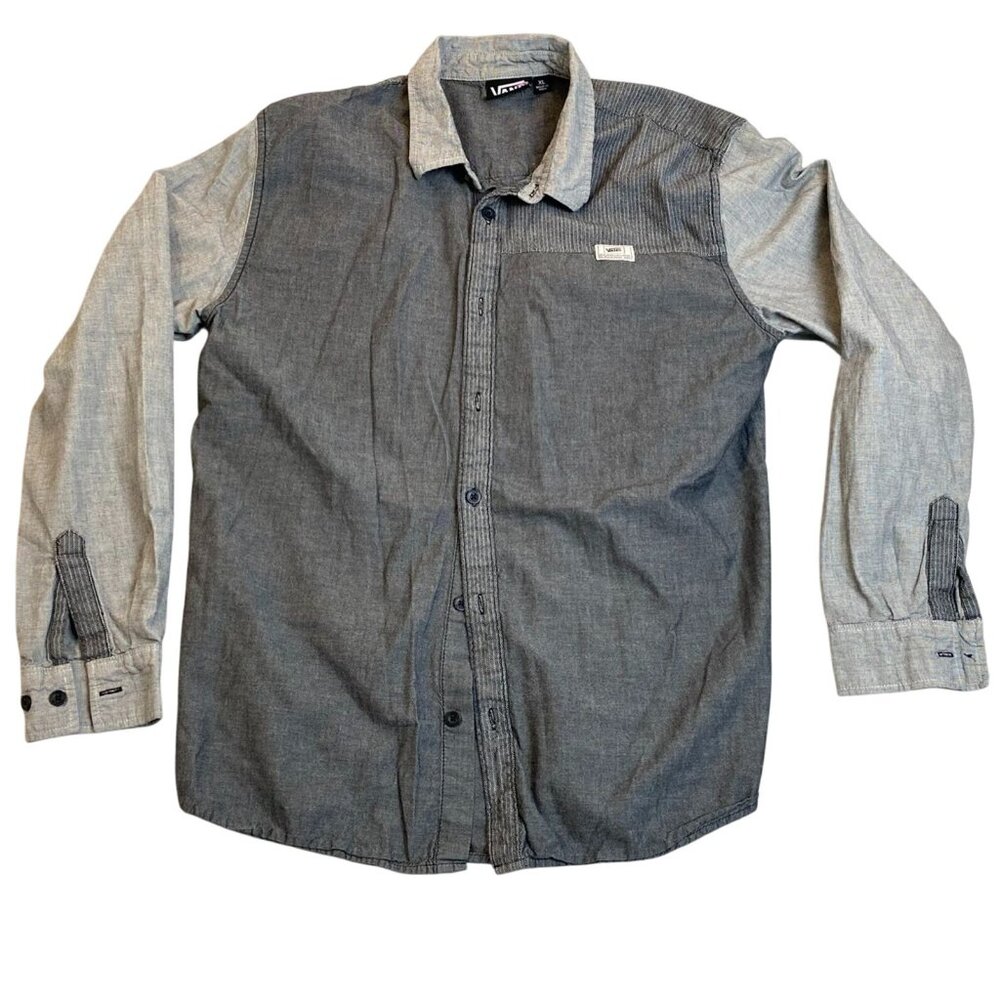 Vans Mens Shirt Size XL Long Sleeve Button Up Two-Tone Casual Travel Classic